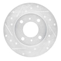 R1 92-96 Dodge COLT Front Left Drilled & Slotted Silver Brake Rotor