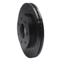 R1 04-08 Ford F-150 4WD Front Left Drilled & Slotted Black Brake Rotor