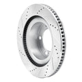 R1 Concepts Brake Rotor Drilled and Slotted Silver Fits Lexus LX570