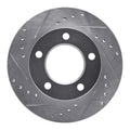 R1 Concepts Brake Rotor Drilled and Slotted Silver Fits Jeep CJ5