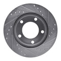 R1 Concepts Brake Rotor Drilled and Slotted Silver Fits Jeep CJ5