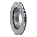 R1 Concepts Brake Rotor Drilled and Slotted Silver Fits Jeep CJ5