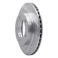 R1 Concepts Brake Rotor Drilled and Slotted Silver Fits Jeep CJ5