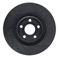 R1 22-25 Ford Maverick Front Right Drilled & Slotted Black Brake Rotor