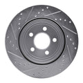 DFC 05-23 Chrysler 300 Rear Right Drilled & Slotted Silver Brake Rotor