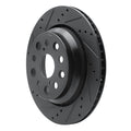 R1 07-17 Lexus LS460 Rear Left Drilled & Slotted Black Brake Rotor