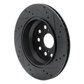 R1 07-17 Lexus LS460 Rear Left Drilled & Slotted Black Brake Rotor