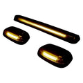 ~(2 lbs. 17X8X3)~ GMC and Chevy 07-14 (2nd GEN Body Style) Heavy-Duty (3-Piece Set) Clear Cab Roof Light Lens with Amber High-Power OLED B