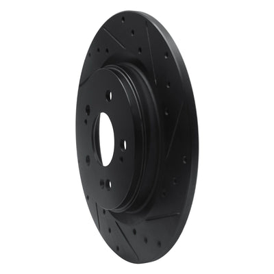 R1 18-25 Honda Odyssey Rear Right Drilled & Slotted Black Brake Rotor