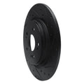 R1 18-25 Honda Odyssey Rear Right Drilled & Slotted Black Brake Rotor