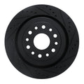 R1 19-25 Ram 1500 Rear Right Drilled & Slotted Black Brake Rotor