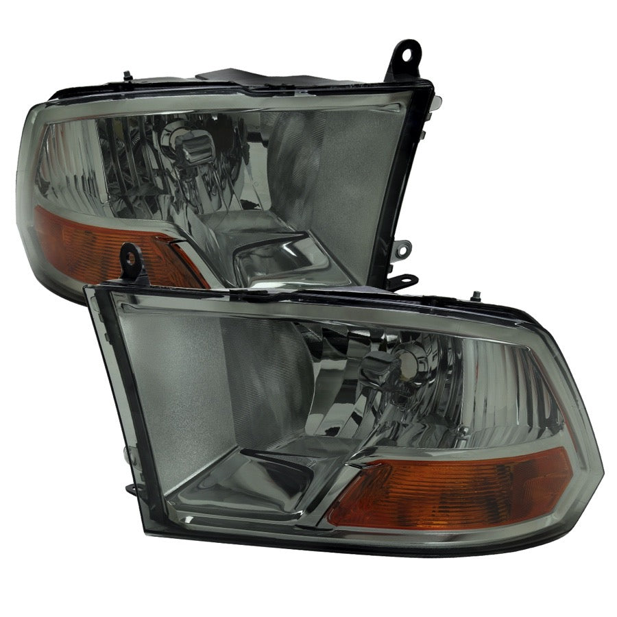 HEADLIGHTS CHROME HOUSING LIGHT SMOKED LENS