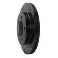R1 97-04 Ford F-150 4WD Front Right Drilled & Slotted Black Brake Rotor