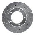 R1 98-07 Lexus LX470 Front Left Drilled & Slotted Silver Brake Rotor