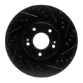 R1 13-20 Hyundai Santa Fe XL Front Right Drilled & Slotted Black Brake Rotor