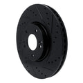 R1 13-20 Hyundai Santa Fe XL Front Right Drilled & Slotted Black Brake Rotor