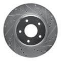 R1 05-06 Pontiac GTO Front Right Drilled & Slotted Silver Brake Rotor