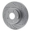 R1 05-06 Pontiac GTO Front Right Drilled & Slotted Silver Brake Rotor
