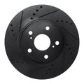 R1 99-07 Lexus ES330 Front Left Drilled & Slotted Black Brake Rotor