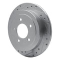 DFC 97-04 Ford F-150 RWD Rear Left Drilled & Slotted Silver Brake Rotor