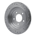 DFC 97-04 Ford F-150 RWD Rear Left Drilled & Slotted Silver Brake Rotor