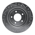 DFC 97-04 Ford F-150 RWD Rear Left Drilled & Slotted Silver Brake Rotor