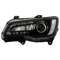 1523 CHRYSLER 300 HALOGEN ONLY (EX HID MODELS ) BLACK BEZEL DRIVER SIDE HEADLIG