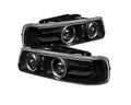 Spyder Chevy Silverado 1500/2500 99-02 Projector Headlights LED Halo LED Black PRO-YD-CS99-HL-BK