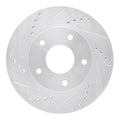 R1 1997-2005 Chevrolet Blazer Front Left Drilled & Slotted Silver Brake Rotor