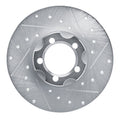R1 1961-1967 Mercedes-Benz 220SB Front Right Drilled & Slotted Silver Brake Rotor