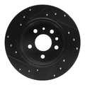 R1 61-91 Mercedes-Benz 220 Rear Right Drilled & Slotted Black Brake Rotor