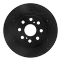 R1 00-05 Toyota MR2 Spyder Rear Left Slotted Black Brake Rotor