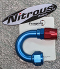 Fragola -16AN x 180 Degree Power Flow Hose End - Blue/Red