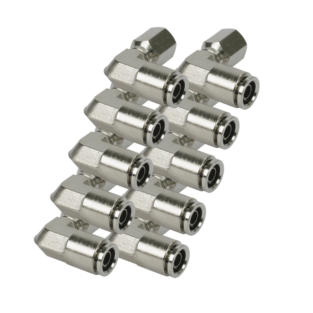 1/8 NPT(F) TO 3/8 AIRLINE 90 DEGREE SWIVEL ELBOW FITTING (10 PCS) DOT APPROVED