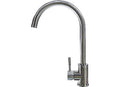 STAINLESS STEEL CURVED GOOSENECK FAUCET; SINGLE HOLE (RETAIL BOX)