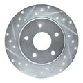R1 08-16 Chrysler Town & Country Rear Left Drilled & Slotted Silver Brake Rotor