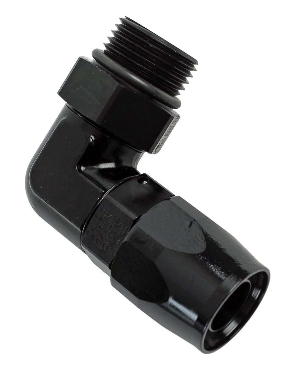 BLACK 90 DEG -12 AN TO -12 SWIVEL-SEAL
