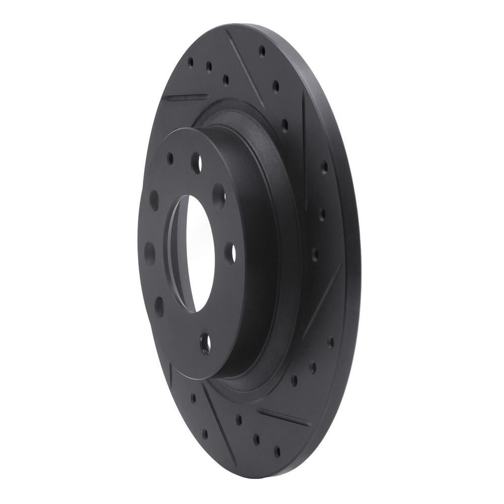 R1 98-15 Ford Fusion Rear Right Drilled & Slotted Black Brake Rotor