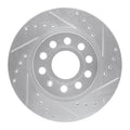 R1 Concepts Brake Rotor Drilled and Slotted Silver Fits Volkswagen Bora