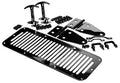 Complete Hood Kit (Hood Stops, Hinges, Vent, Footman Loop & Windshield Tie Downs) for 1987-1995 Jeep Wrangler YJ, Black Rampage