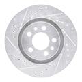 R1 98-15 Volkswagen Golf Front Left Drilled & Slotted Silver Brake Rotor