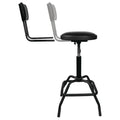 PNEUMATIC STOOL W/ REMOVABLE BACKREST HEAVY DUTY STEEL TUBING MATTE BLACK