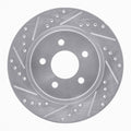 R1 05-14 Ford Mustang Rear Left Drilled & Slotted Silver Brake Rotor