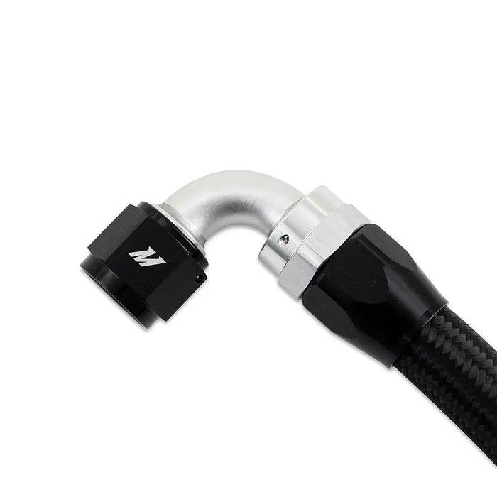 6FT SS BRAIDED HOSE WITH 10AN STRAIGHT 90 FITTINGS BLACK