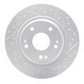 R1 17-20 Honda Civic Sedan Rear Right Drilled & Slotted Geoperformance Rotor