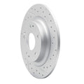 R1 17-20 Honda Civic Sedan Rear Right Drilled & Slotted Geoperformance Rotor