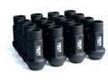 BLOX Racing Street Series Forged Lug Nuts - Flat Black 12 x 1.5mm - Set of 20 (New Design)
