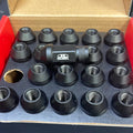 BLOX Racing Street Series Forged Lug Nuts - Flat Black 12 x 1.5mm - Set of 20 (New Design)