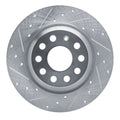 R1 16-25 Audi Q3 Rear Left Drilled & Slotted Silver Brake Rotor
