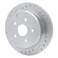 R1 86-97 Toyota Previa Rear Left Drilled & Slotted Silver Brake Rotor
